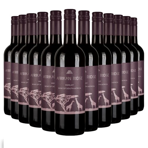 Case of 12 Afrikan Ridge Merlot 75cl Red Wine